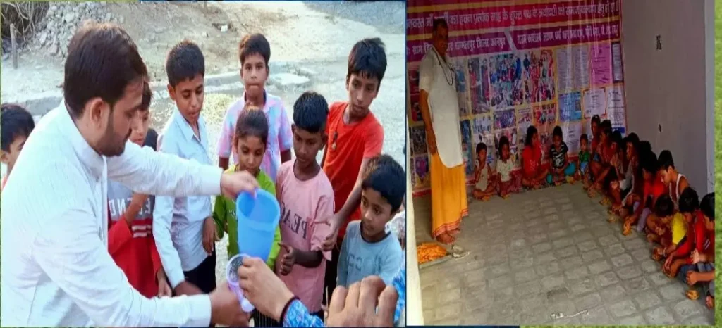 हिंदूपुर गांव में आयोजित माँ गार्गी हवन और विशाल भंडारे में शामिल श्रद्धालु
