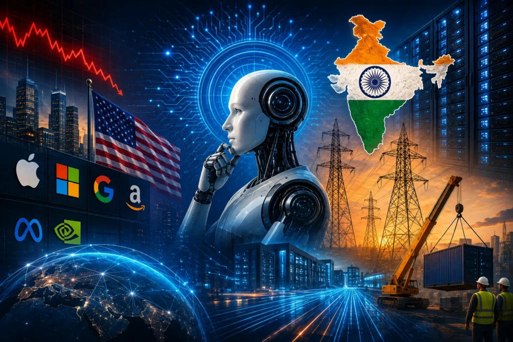 ECB की AI वैल्यूएशन चेतावनी के बीच अमेरिकी टेक कंपनियां और भारत का IT व डेटा सेंटर क्षेत्र