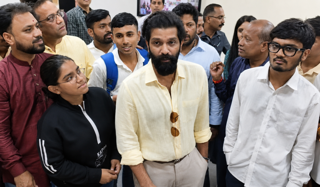 पुणे पॉलिटेक्निक में अमित ठाकरे की मौजूदगी में प्रधानमंत्री नरेंद्र मोदी की तस्वीर हटाते मनसे कार्यकर्ता