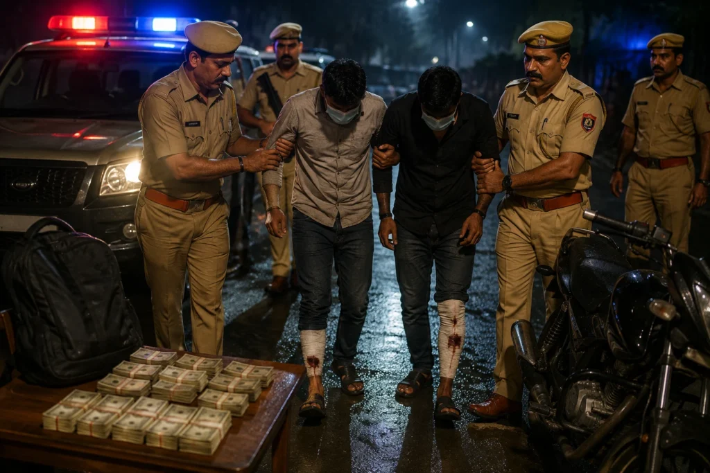 कानपुर में 6 लाख की लूट के मामले में मुठभेड़ के बाद गिरफ्तार आरोपी