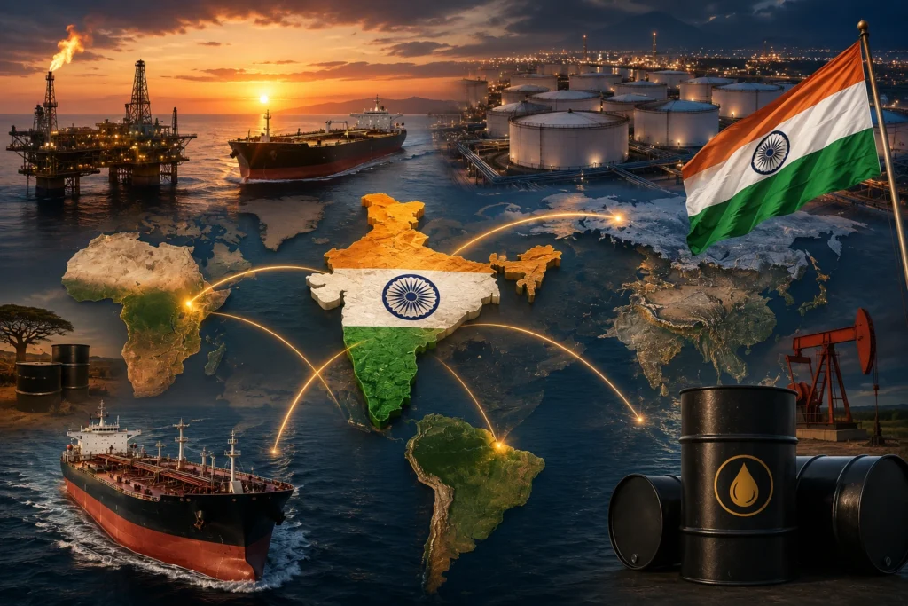 होर्मुज संकट के बीच भारत की नई क्रूड कूटनीति और अफ्रीका, रूस व लैटिन अमेरिका से कच्चे तेल की बढ़ती खरीद