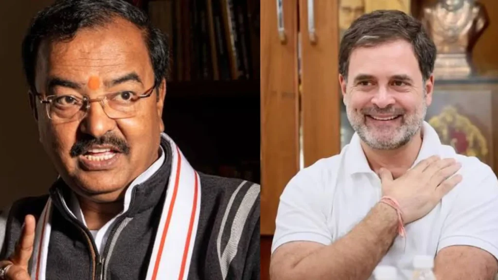 प्रयागराज में मीडिया से बातचीत करते उत्तर प्रदेश के उपमुख्यमंत्री केशव प्रसाद मौर्य
