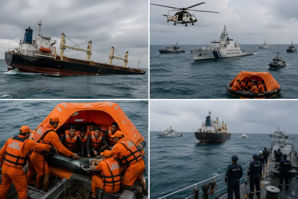ओडिशा तट के पास डूबे MV Ocean Winner जहाज के लापता क्रू मेंबरों के लिए रेस्क्यू ऑपरेशन
