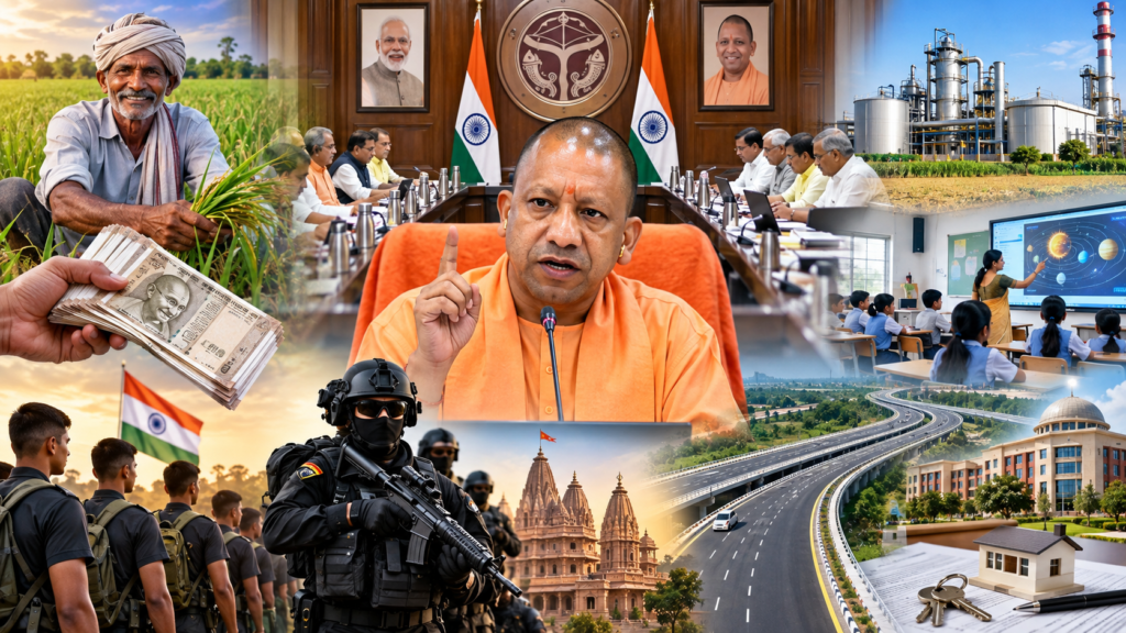 योगी कैबिनेट बैठक में 23 बड़े फैसले, किसान लोन, अग्निवीर आरक्षण और अयोध्या NSG सेंटर