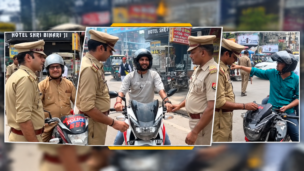 कानपुर में PRESS और POLICE लिखे वाहनों की पुलिस चेकिंग