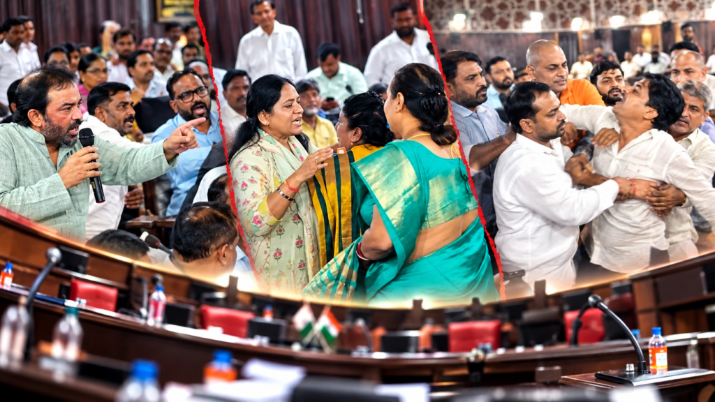 कानपुर नगर निगम सदन में भाजपा-सपा पार्षदों के बीच तीखी बहस और मारपीट की नौबत आई। टेंडर, मंगल भवन और वार्ड सीमा के मुद्दे भी उठे।