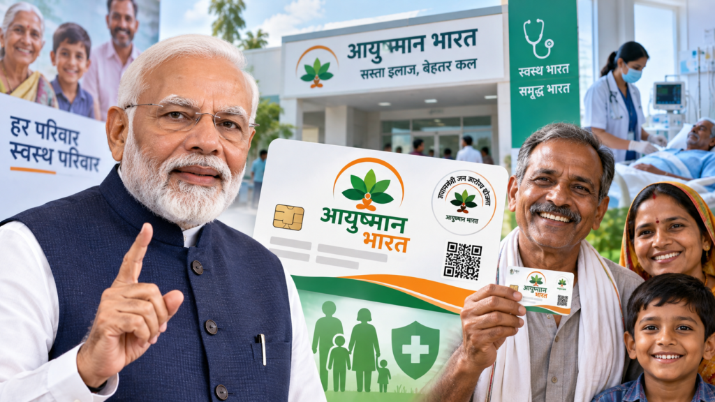 आयुष्मान भारत के 8 साल पूरे। PM मोदी के मुताबिक 60 करोड़ से ज्यादा लाभार्थियों को ₹5 लाख तक कवर, आरोग्य मंदिरों में 500 करोड़ से ज्यादा विजिट।