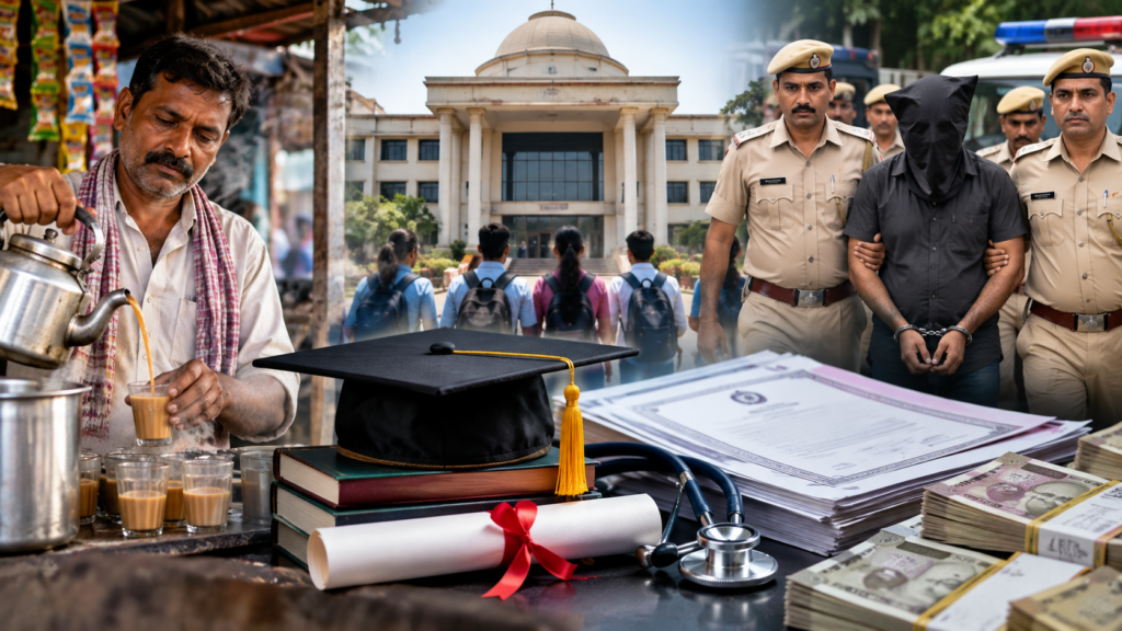 एटा में फर्जी मेडिकल कॉलेज और यूनिवर्सिटी के नाम पर कथित करोड़ों की ठगी का खुलासा हुआ है। पुलिस ने पांच आरोपियों को गिरफ्तार कर फर्जी दस्तावेज बरामद किए।