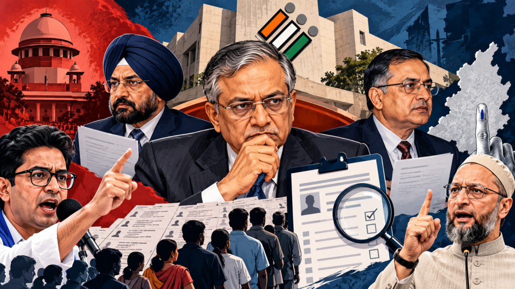 SIR को लेकर चुनाव आयोग में 14 आपत्तियों की रिपोर्ट से विवाद बढ़ा। Form-6, वोटर डेटा और दिल्ली-बंगाल की मतदाता सूची पर सवाल चर्चा में हैं।