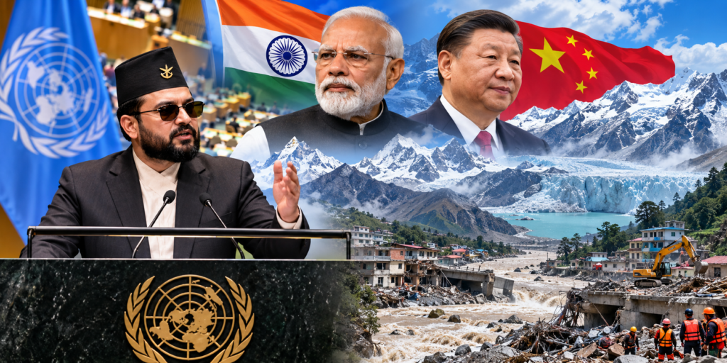 UN में नेपाल PM बालेन शाह ने भारत-चीन संग हिमालयी जलवायु तंत्र का प्रस्ताव दिया। सैटेलाइट डेटा, ग्लेशियर निगरानी और पूर्व चेतावनी पर जोर।