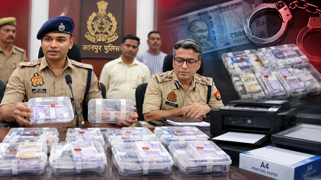 कानपुर में जाली नोट छापने वाले गिरोह का भंडाफोड़, तीन आरोपी गिरफ्तार