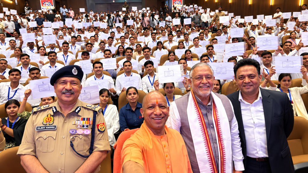 यूपी में 912 पुलिस अभ्यर्थियों को नियुक्ति पत्र मिले। सीएम योगी ने भर्ती प्रक्रिया की पारदर्शिता पर जोर देते हुए छह महीने में एक लाख से अधिक नियुक्तियों का लक्ष्य बताया।