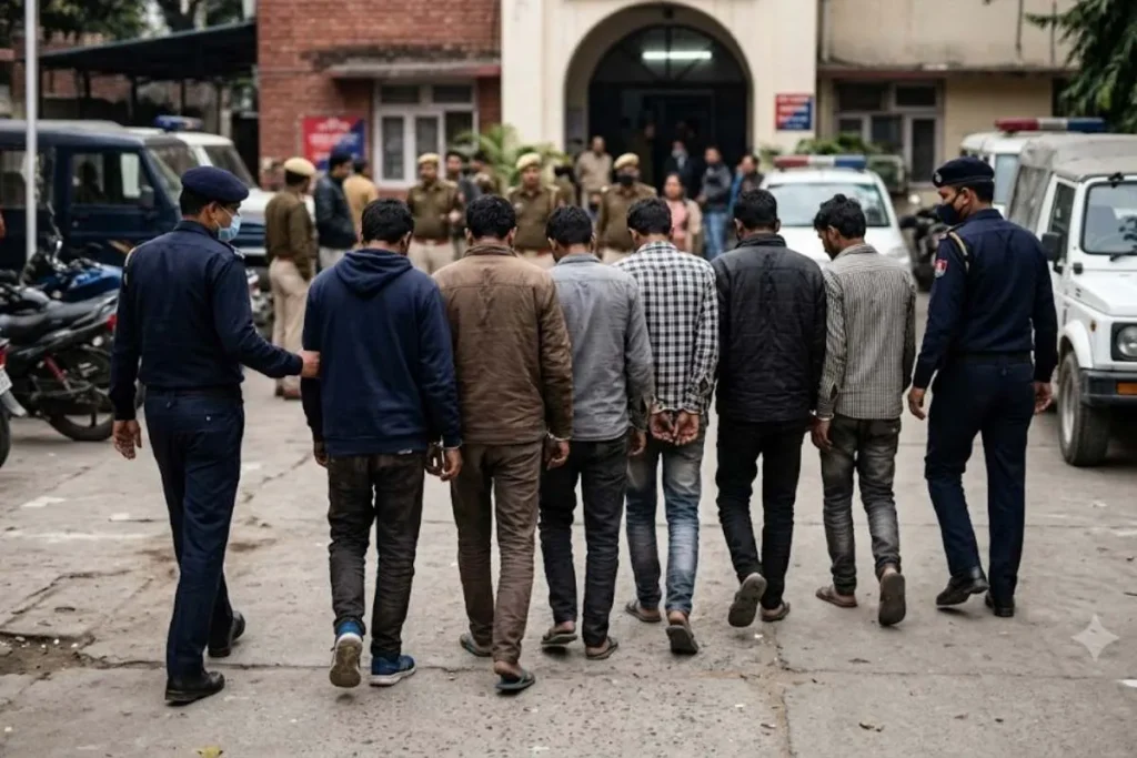 लखनऊ के कृष्णानगर में फर्जी पुलिस बनकर कारोबारी का अपहरण, 13 लाख रुपये और जेवर वसूले। आठ टीमों ने CCTV खंगालकर छह आरोपियों को पकड़ा।