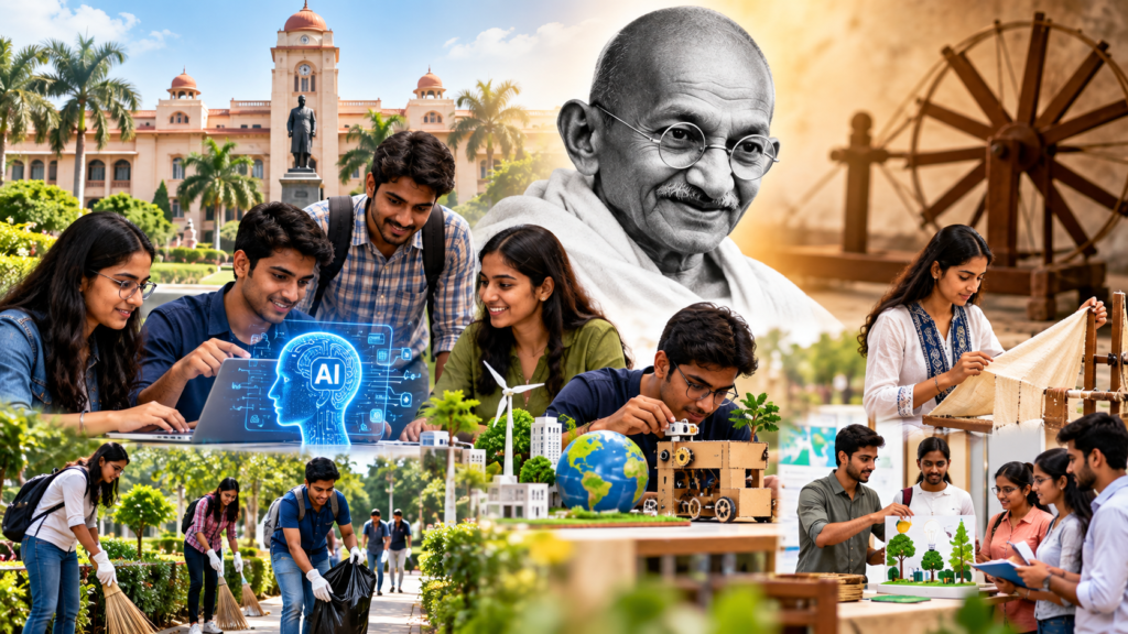 CSJMU में 25 सितंबर से 2 अक्टूबर तक गांधी जयंती सेवा अभियान होगा। AI वीडियो, स्टार्टअप, स्वच्छता, सतत फैशन और पर्यावरण पर कार्यक्रम होंगे।