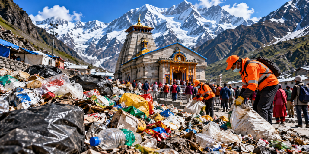 केदारनाथ में अप्रैल-अगस्त 2026 के बीच 50.30 टन कचरा निकला, जो पिछले तीन वर्षों के पूरे साल के आंकड़ों से ज्यादा है। करीब 20 टन प्लास्टिक भी शामिल।