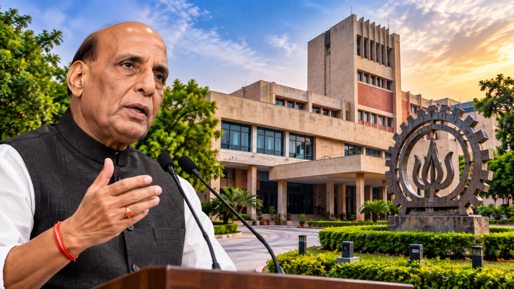 IIT कानपुर के एक अरब डॉलर के फंडरेजिंग अभियान और रक्षा मंत्री राजनाथ सिंह द्वारा इसके अनावरण से जुड़ी खबर