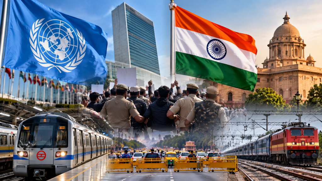 दिल्ली में CJP प्रदर्शन के दौरान हिरासत पर संयुक्त राष्ट्र की चिंता और भारत की आपत्ति