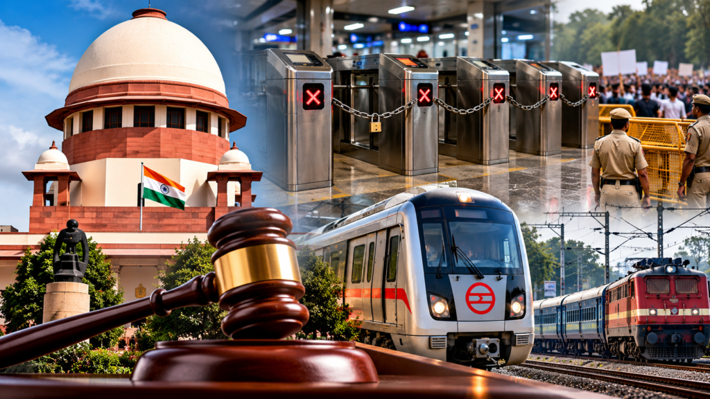 CJP प्रदर्शन से पहले मेट्रो और रेल सेवाओं पर पाबंदियों की समीक्षा करने पर सुप्रीम कोर्ट का जोर।