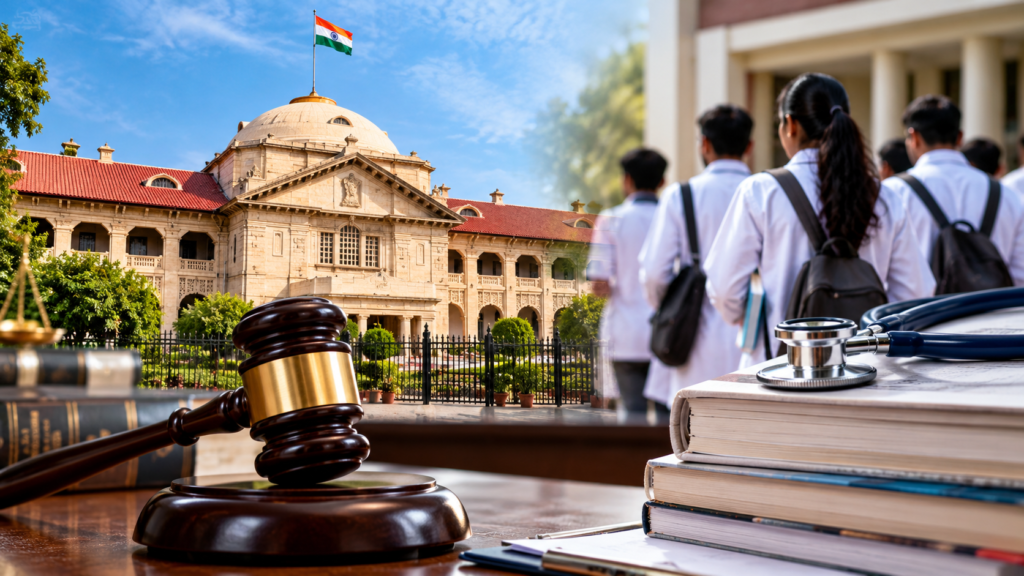 उत्तर प्रदेश के चार सरकारी मेडिकल कॉलेजों में आरक्षण सीमा से अधिक एमबीबीएस दाखिलों के मामले में इलाहाबाद हाईकोर्ट की सुनवाई