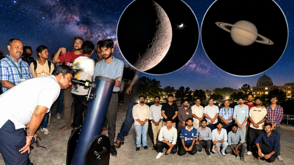 CSJMU UIET छात्रों का दूरबीन से शनि और शुक्र का अवलोकन
