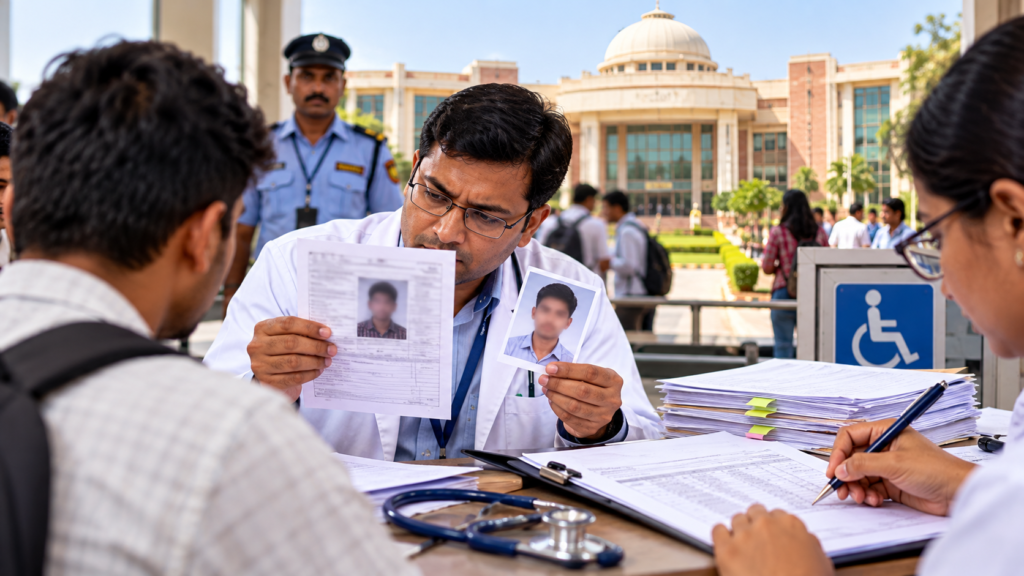 सैफई मेडिकल यूनिवर्सिटी में NEET UG-2026 के PwBD प्रमाणपत्र सत्यापन में संदिग्ध मामले