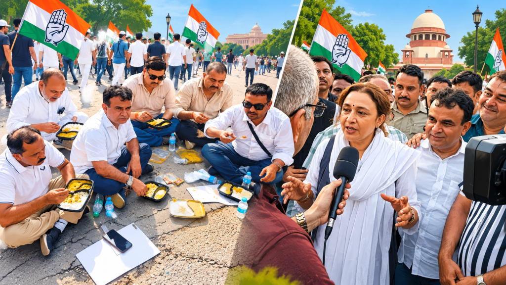 दिल्ली में मंडी हाउस से सुप्रीम कोर्ट तक वोट चोरी के विरोध में निकाले गए मार्च में शामिल कानपुर के कांग्रेसी