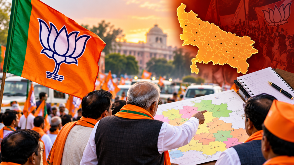उत्तर प्रदेश में विधानसभा चुनाव 2027 की तैयारी के लिए भाजपा नेताओं की जिला स्तरीय बैठक और बूथ संगठन की समीक्षा