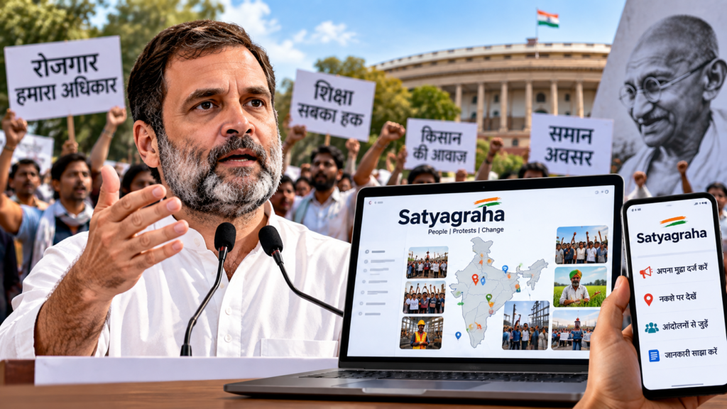राहुल गांधी ने ‘सत्याग्रह’ डिजिटल प्लेटफॉर्म लॉन्च किया